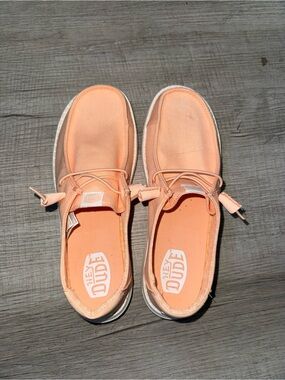Hey Dude Peach Slip-On Sneakers